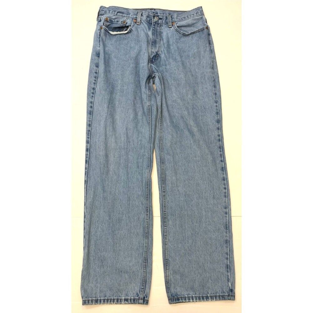 Levis 550 Jeans Mens 36x34 Relaxed Fit Straight Leg Stone Wash Denim
